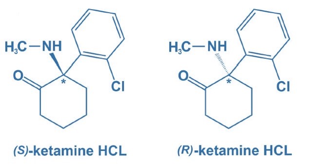 A series of two images showing the chemical structure of nicotine and ketamine.