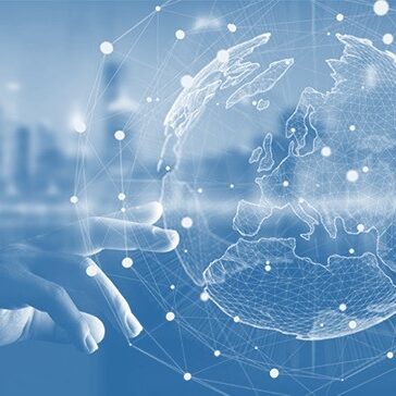 Picture25 Hand interacting with digital globe hologram